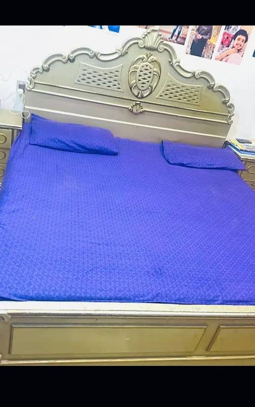 Bed with mattress side tables and dressing for sale 2