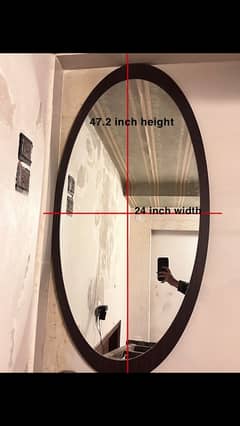 oval shaped long mirror.