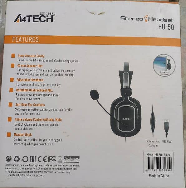 A4TECH HU-50 Headphones / Headset (9 pieces available) 2