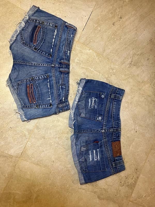 Jean Shorts Pack of 2 Imported from Thailand size:-32 (Used only once) 0