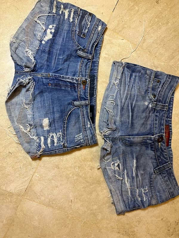 Jean Shorts Pack of 2 Imported from Thailand size:-32 (Used only once) 1