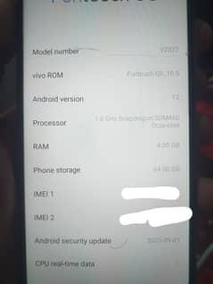 Vivo Y20 4 GB Ram 64 GB Storage with Charger No box