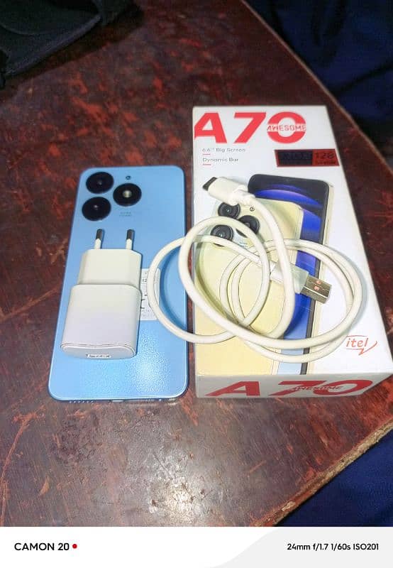 Itel A70 full box charger 3