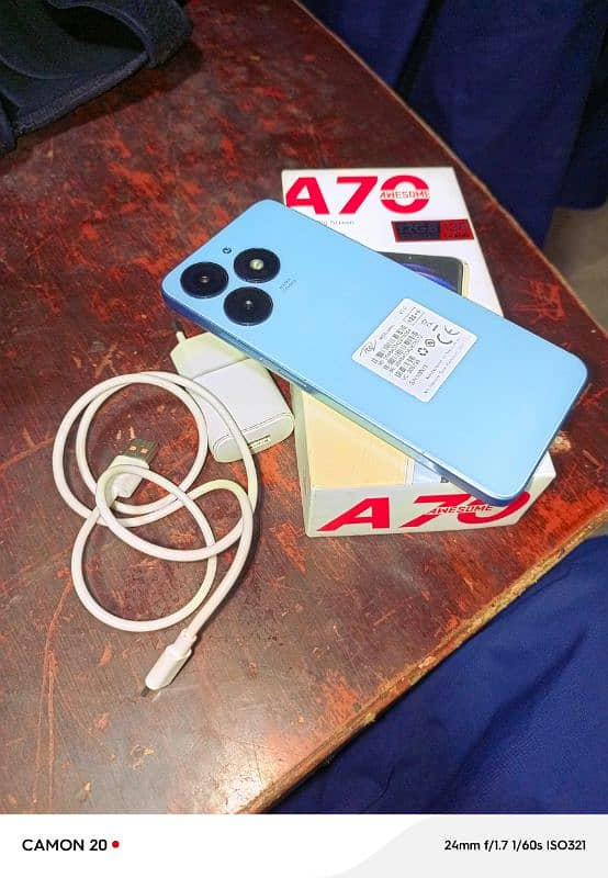 Itel A70 full box charger 4