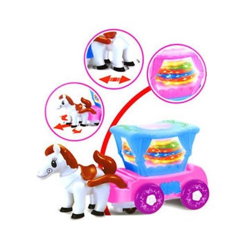 Horse Buggy Flash Carriage Musical Toy 1