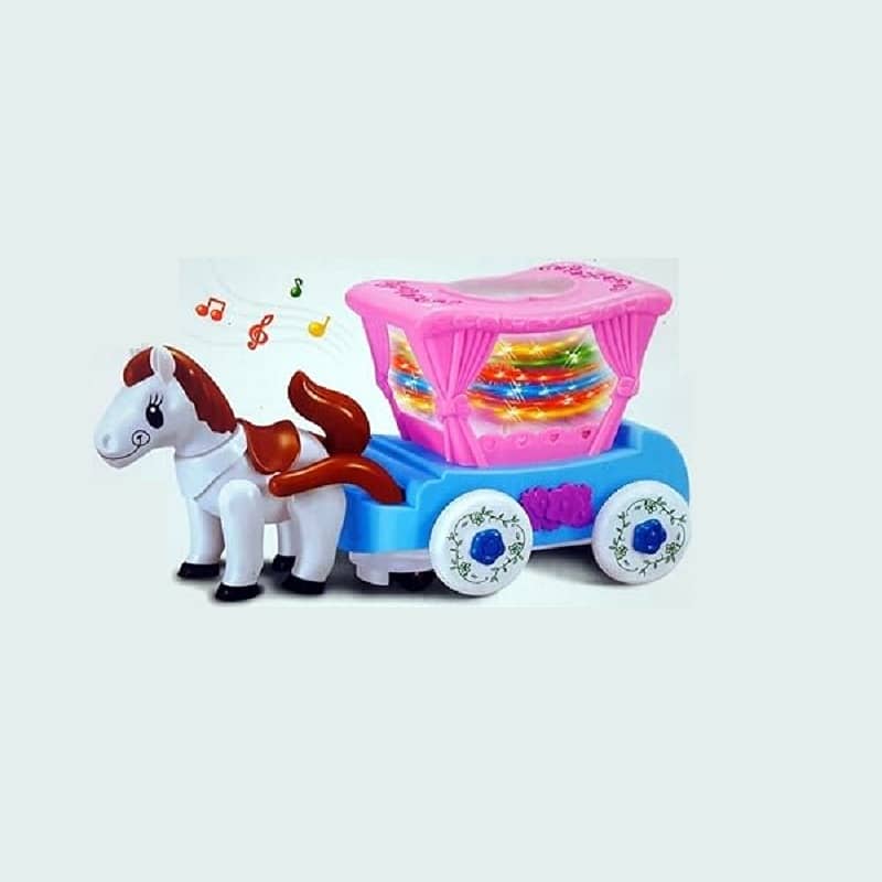 Horse Buggy Flash Carriage Musical Toy 3