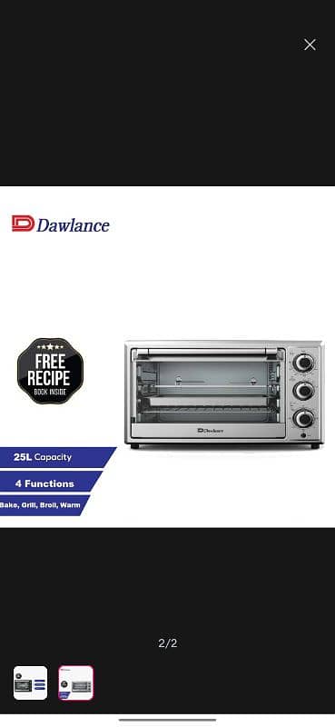 Model: DAWLANCE DWMO-4215CR KITCHEN OVEN TOASTER 1