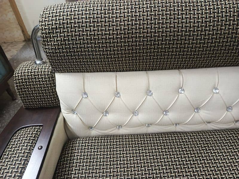 New Unused Sofa set in gray and White Colour/ 7 Seater/ Leather & Jute 3