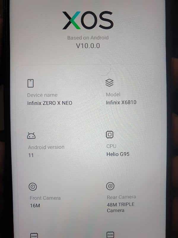 Infinix zero x Neo x6810 3