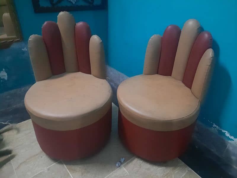 Hand shape sofa chair set 2