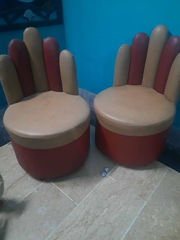 Hand shape sofa chair set 3