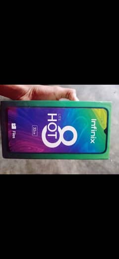 Infinix hot 8 with box and data cable