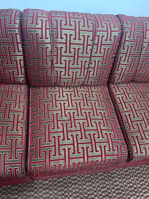 Maroon color L Shaped sofa set 2