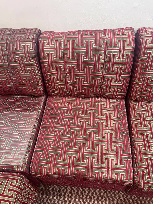 Maroon color L Shaped sofa set 4