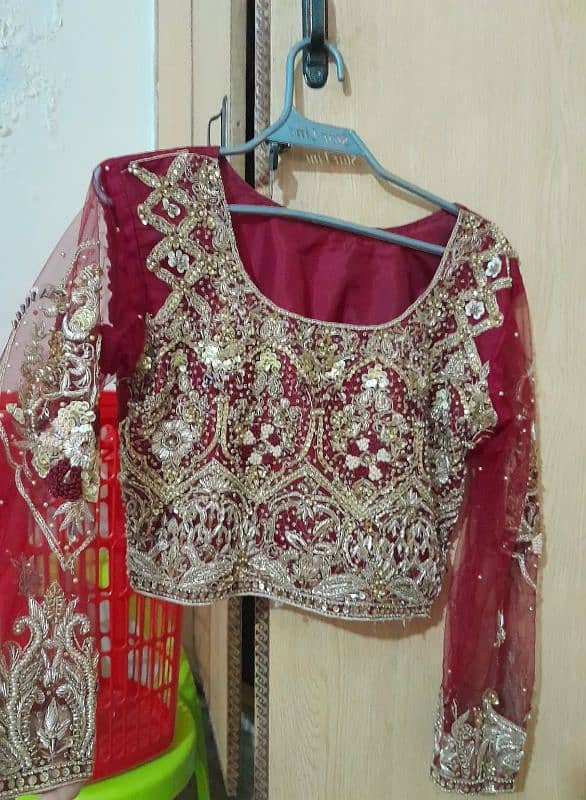 Bridal Lehenga set with bag / full karahi work latest design 3