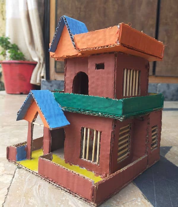 hand made decoration piece house size 7"x7" 4