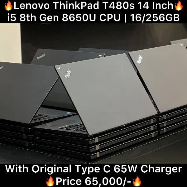 Lenovo Thinkpad T480s 14 inch i5 8th Gen 8650U CPU 16/256GB 0