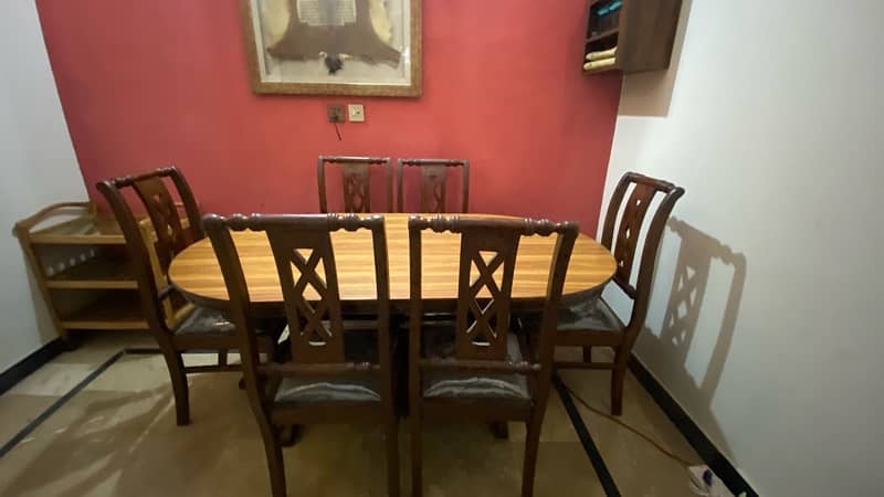 wooden dinning table with 6 chairs 0