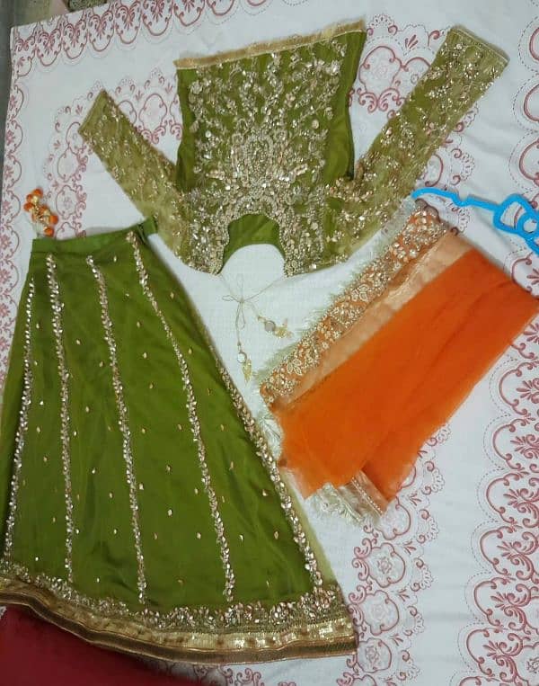 Mehndi Lehenga dress / gotta work on net latest design 3