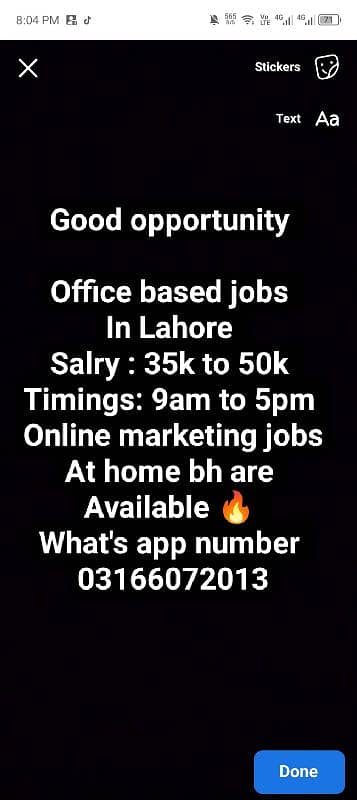 office based jobs + online marketing job both available 0