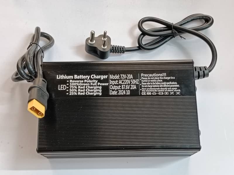 72V/20A 24S Lithium Iron Phosphate/Li Ion/Lead acid charger (87.6V) 1