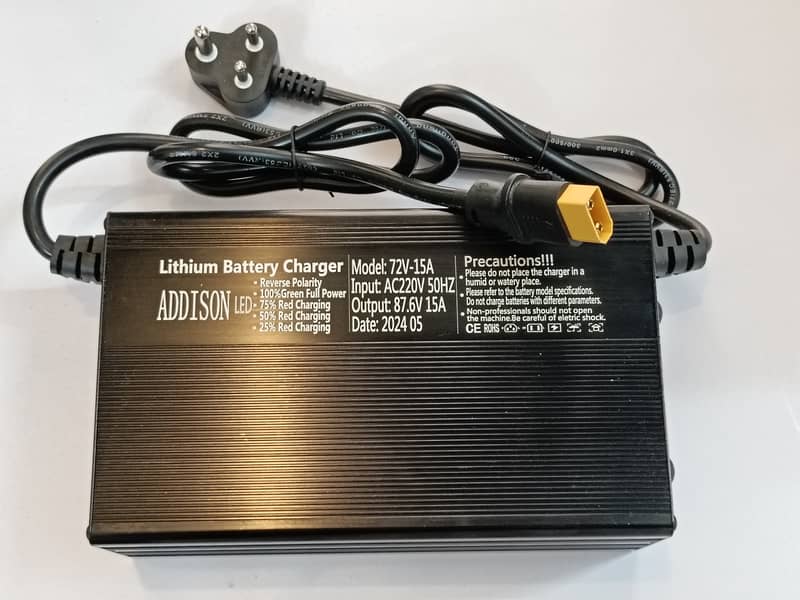 72V/15A 24S Lithium Iron Phosphate/Li Ion/Lead acid charger (87.6V) 1