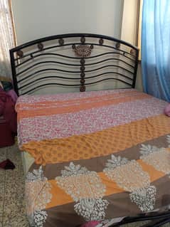 Iron bed queen size with mattress