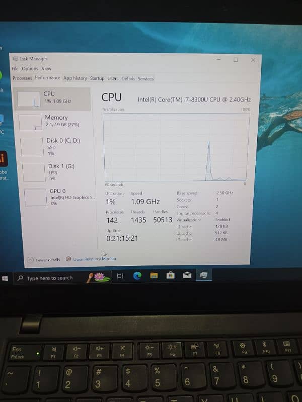 Lenovo i7, 8th generation 500 gb Nvme 13