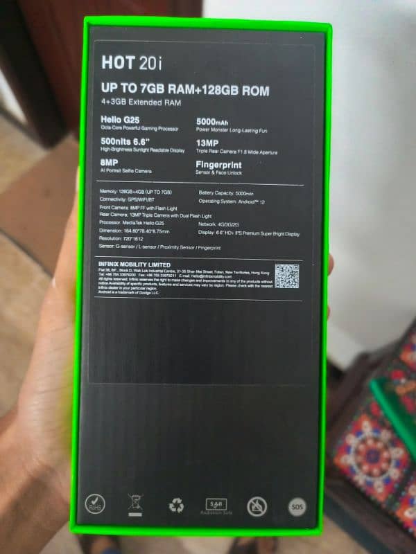 Infinix hot20i 6/128Gb Official Pta approved complete box 1