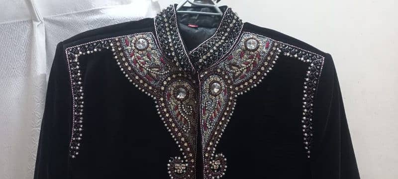 groom Sherwani only one time use soft valvet black 0