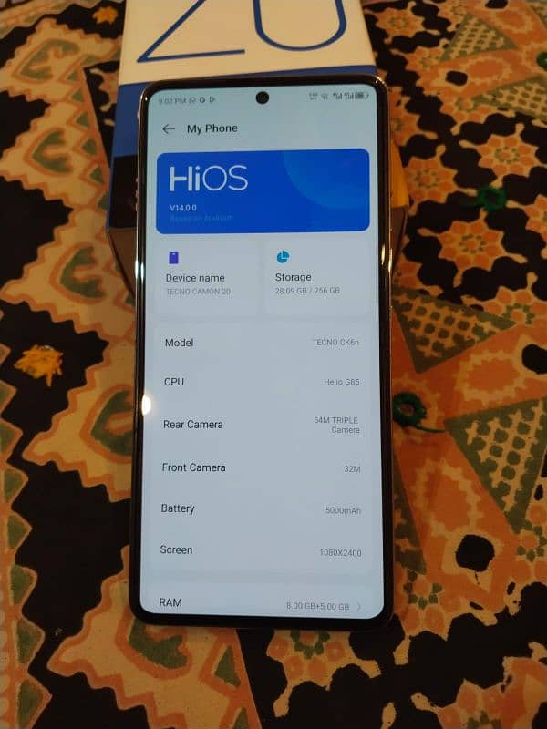 Tecno comon 20 8+5 256 back carck hai pic me Dak lo box or set hai 5
