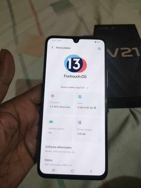 vivo V21 8+4-128 complete box ok 1