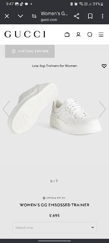 Gucci women's GG EMBOSSED TRAINER 0