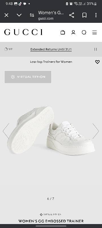 Gucci women's GG EMBOSSED TRAINER 1