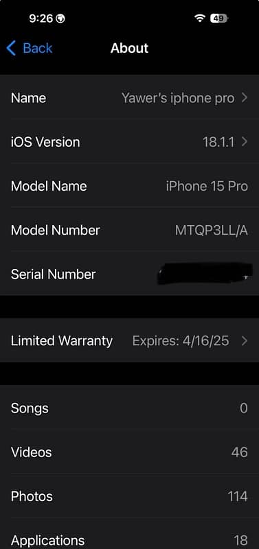 Iphone 15 pro jv (LLA) 5