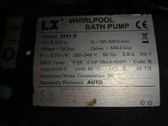 Whirlpool Bath pump 1 HP LX brand