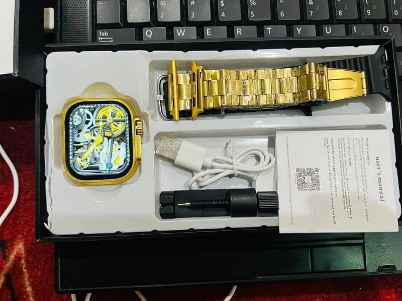 Golden Bluetooth watch good size home delivery (Read description) 1