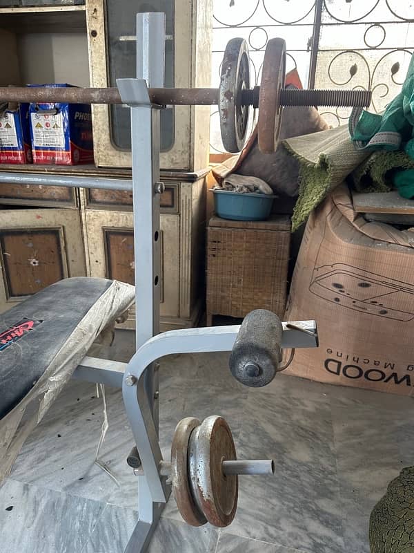 ALL PURPOSE GYM BENCH PRESS WITH ALL WEIGHTS 3