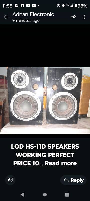 L. O. D speaker model number HS. 11D parfaçt WARKING condition 9/10 2