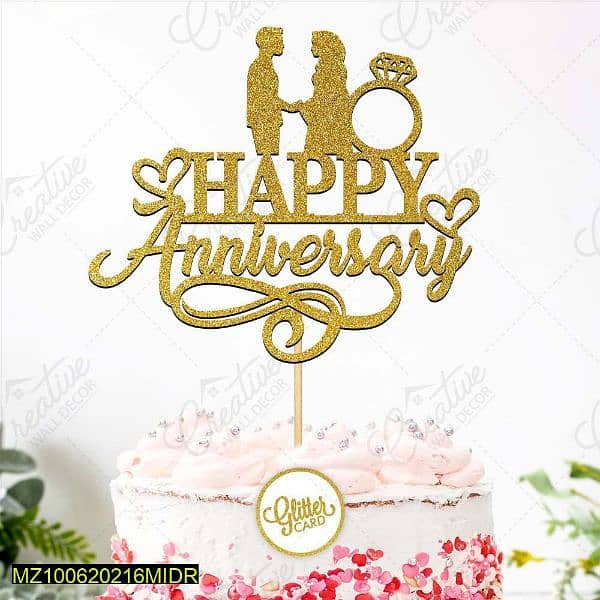 Happy Anniversary Cake Topper 1