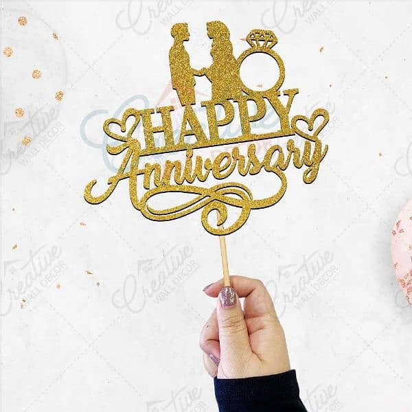 Happy Anniversary Cake Topper 2