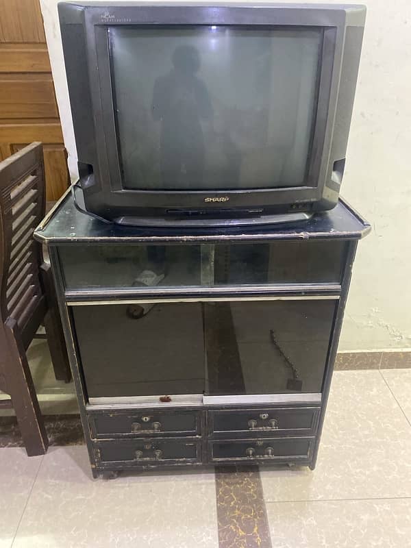 Sharp Television with trolley 0