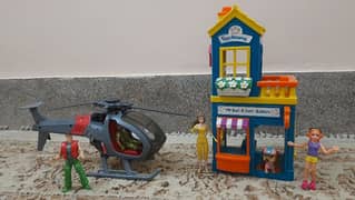 Doll house helicopter action figure