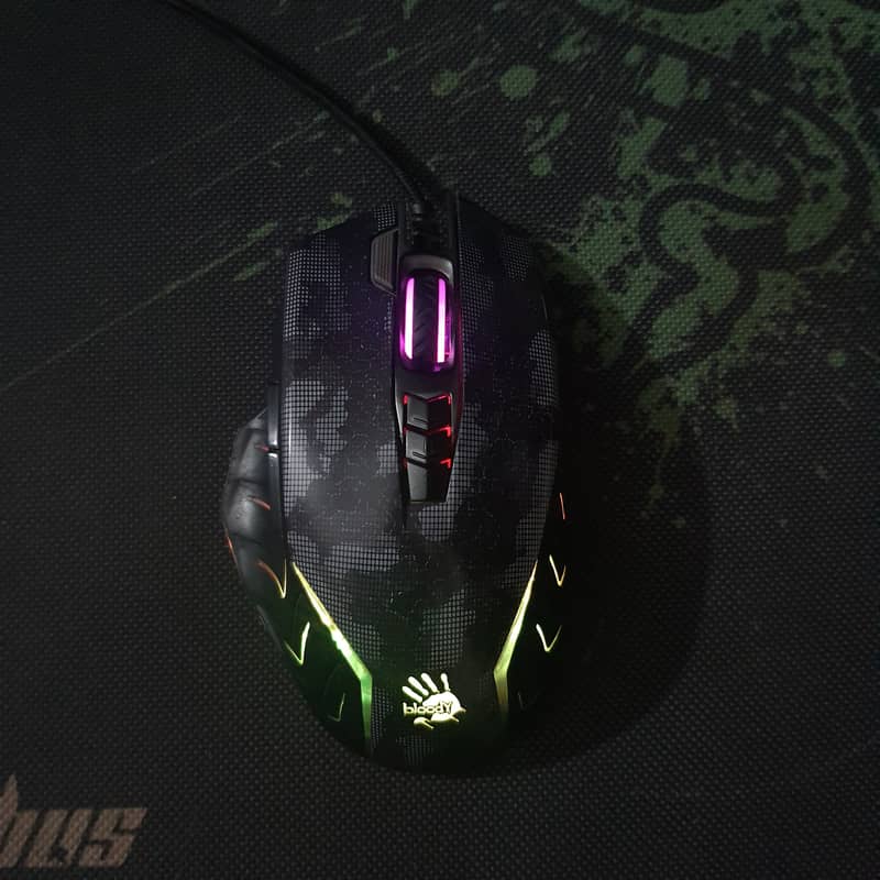 2-Fire J95s RGB Gaming Mouse (Bloody) with extra fire button 2