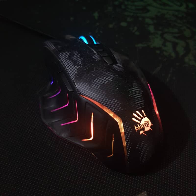 2-Fire J95s RGB Gaming Mouse (Bloody) with extra fire button 12