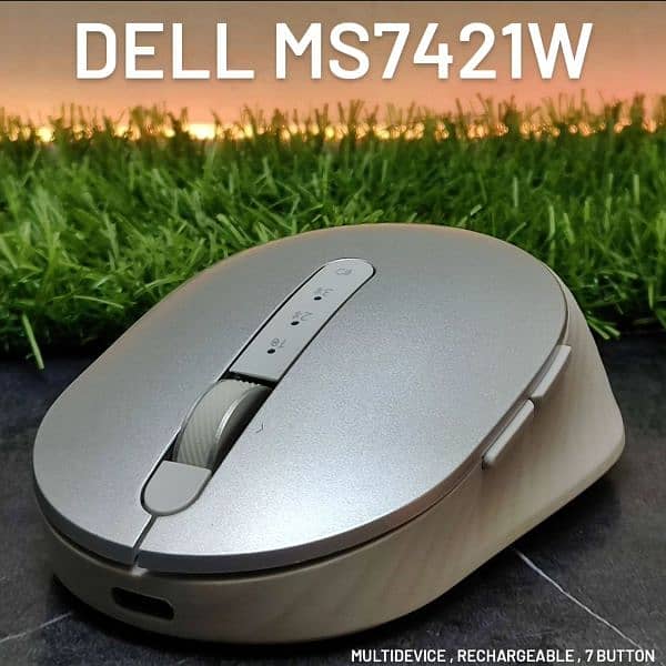 Dell Premier Rechargeable Wireless Bluetooth Multidevice Mouse MS7421W 0