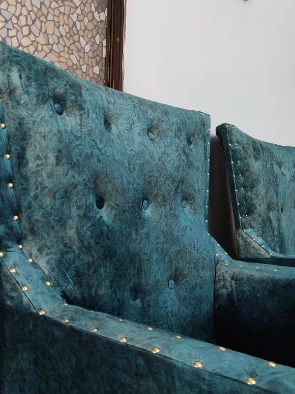 2 pieces, Single Sofa , Deep Sea Green Color, 100% New Condition. 3