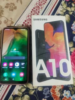 Samsung A10 with box/ charger