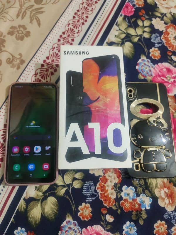 Samsung A10 with box/ charger 1