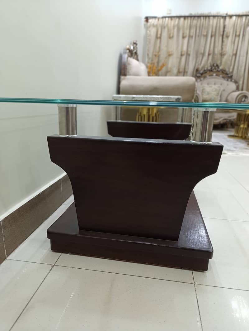 Modern wooden glass center table 2